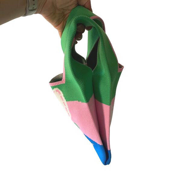 Knit Knot Handbag YOLO Small Tulips You Only Live Once HUIHUO Purse - Picture 4 of 8